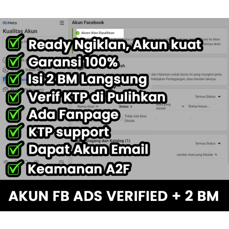 Personal Verif langsung ready Ngiklan, Isi BM dan Akun Iklan langsung