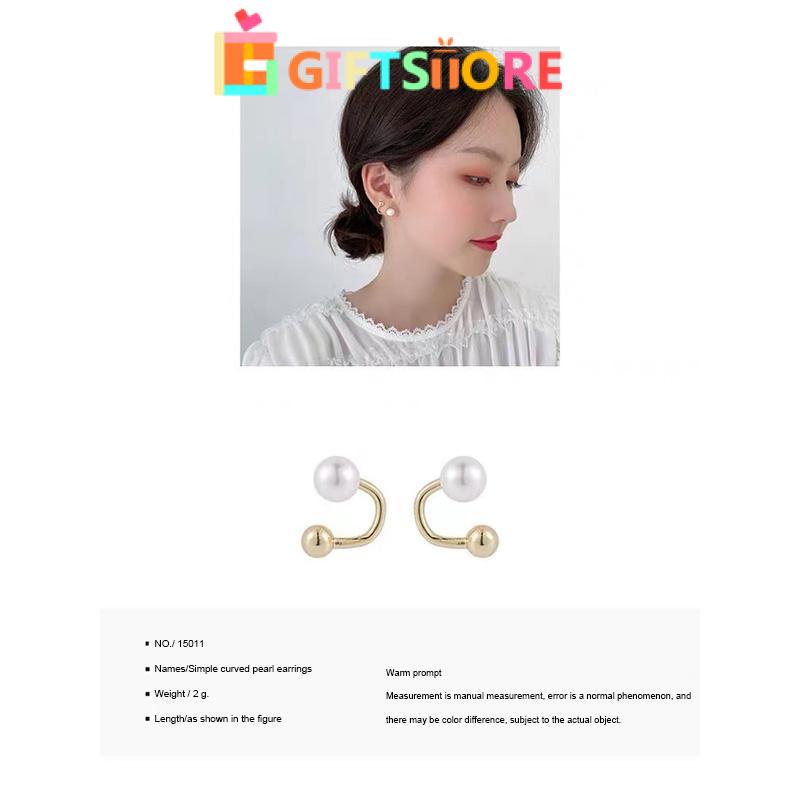 ✨COD Anting Stud S925 Silver Needle Aksen Mutiara Gaya Retro Korea Untuk Wanita-GS