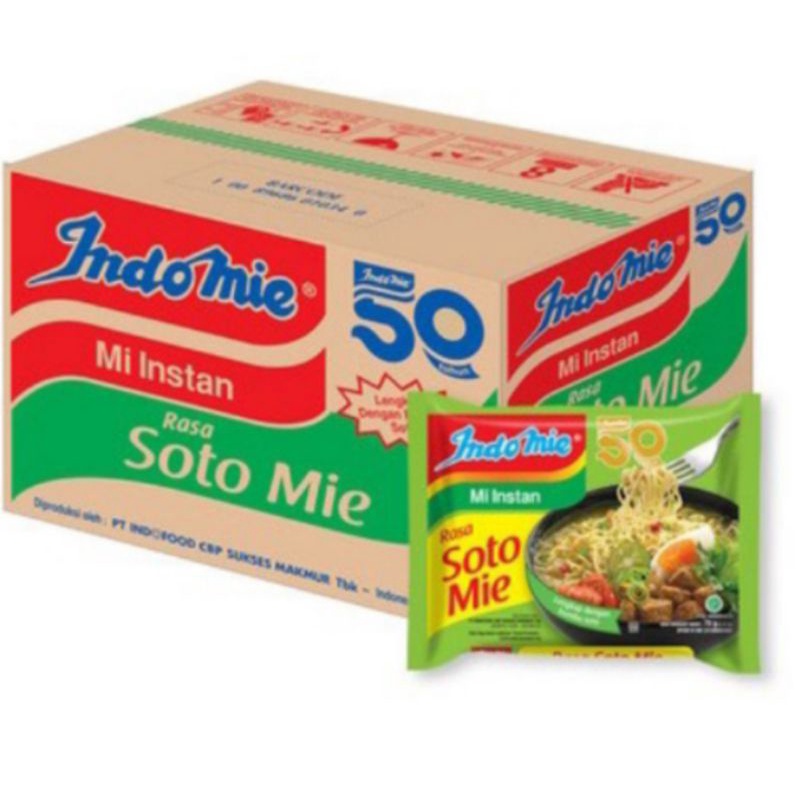 1 Dus - INDOMIE Mi Instan Rasa SOTO Mie Karton Isi 40 Bungkus