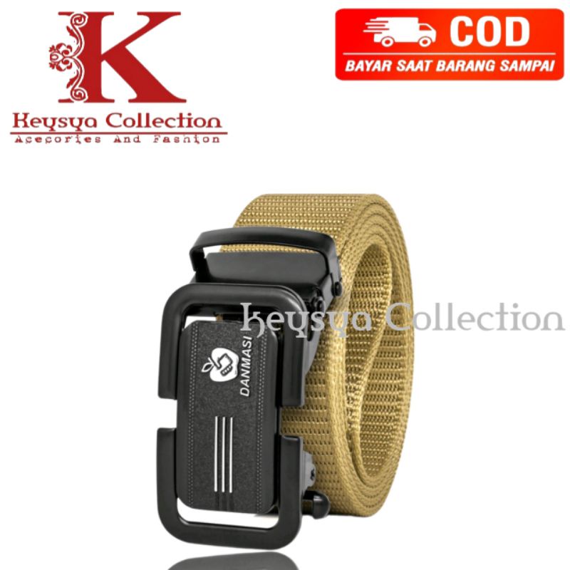 ikat pinggang pria canvas stylish metal men belt detectmor kepala logam ikat pinggang pria panjang