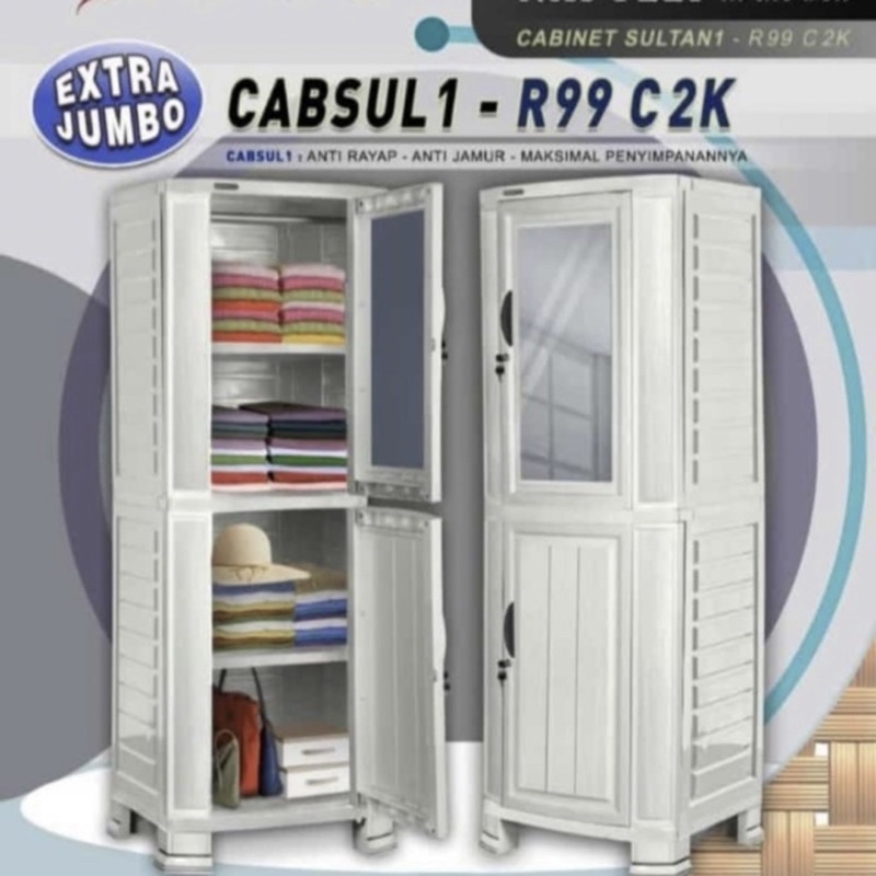 LEMARI NAPOLLY 1 PINTU + CERMIN ( CABSUL 1 R99 C2K )