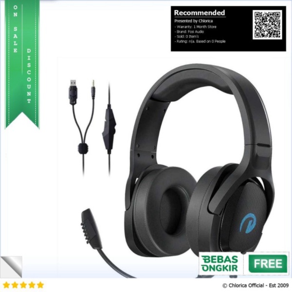Promo Fosi Audio Gaming Headphone Headset with Mic - GH5000 - Hitam Fosi Audio Murah