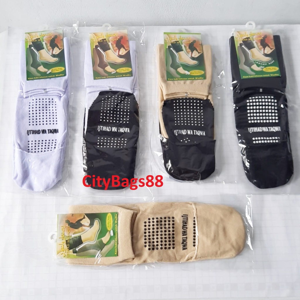 FOS88-Kaos Kaki Wudhu AntiSlip IJTIHAD WA TAQWA/Kaos Kaki Wudhu AntiSlip/Kaus Kaki Wudhu AntiSlip IJ
