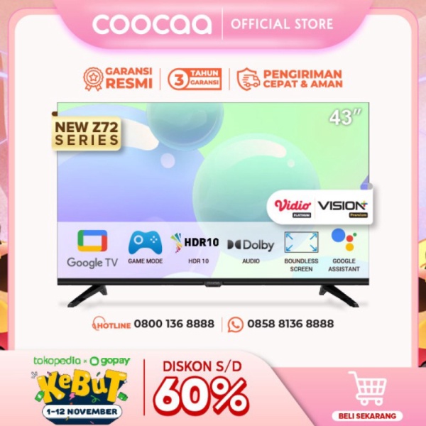 [Google TV] COOCAA 43 Inch Smart LED TV - Flicker Free COOCAA 43Z72 Promo