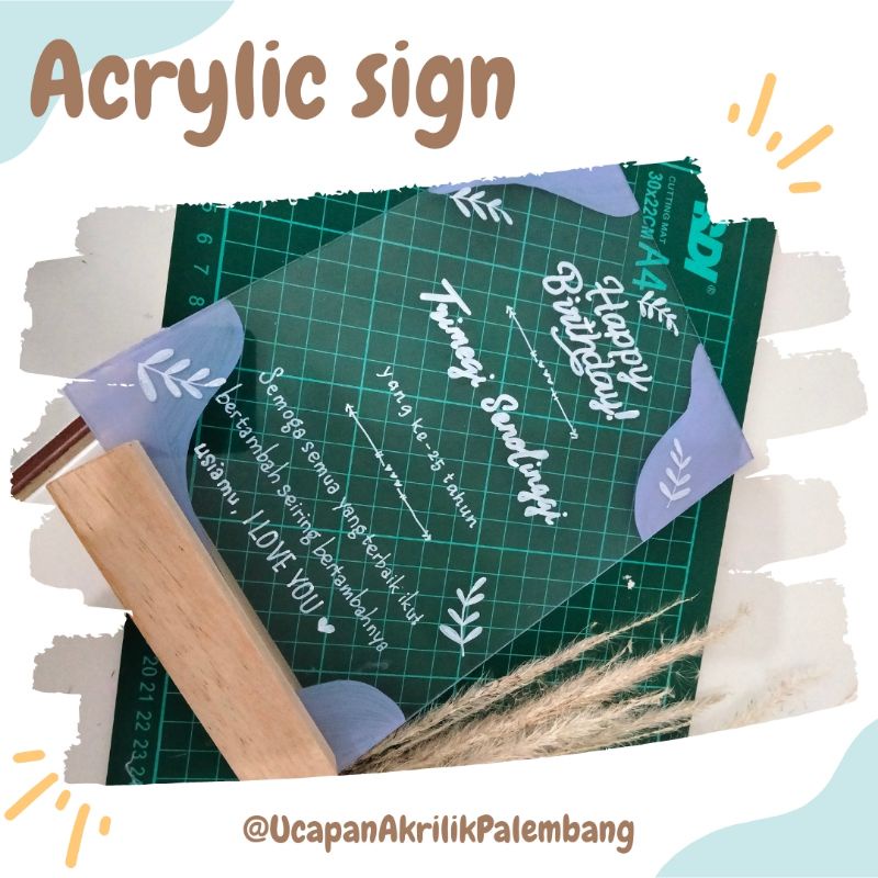 akrilik lettering handmade Kado ucapan akrilik Palembang cinderamata hadiah ulangtahun graduation wi