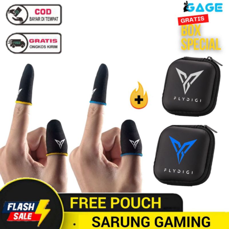 SEPASANG BOX POUCH SARUNG TANGAN GAME JEMPOL FLYDIGI ANTI KERINGAT PREMIUM