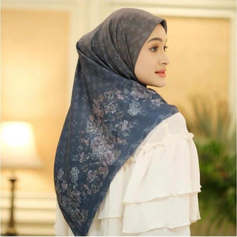 Em3 Scarf motif Sanita series Lasercut Hijab Segiempat Voal Deenay