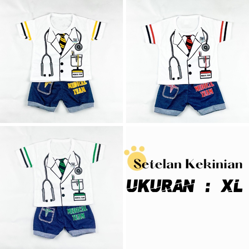 [GRATIS NAMA XL] Setelan Laki Laki 2tahun - 3tahun Set Baby Boy Jumbo Ukuran XL Rompi Tuxedo Pilot Profesi Mama Papa Set Anak Cowok 2 tahun