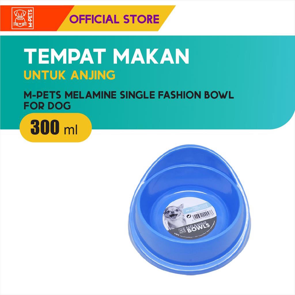 M-Pets Melamine Single Fashion Bowl 300 ml / Tempat Makan Hewan