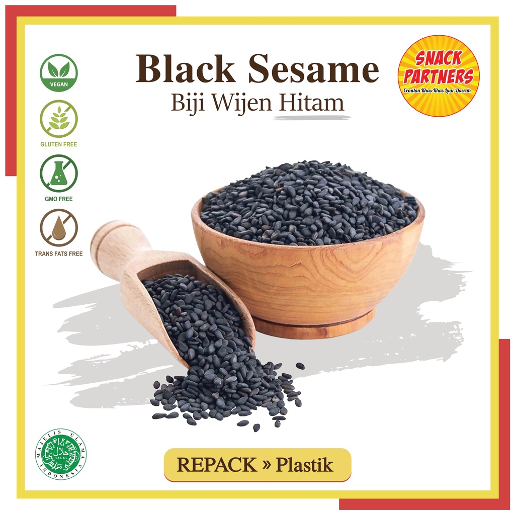 

BIJI WIJEN HITAM Mentah / Natural Raw Black Sesame Seeds REPACK 100 gr / 250 gr / 500 gr - Taburan Rempah Makanan Korea Jepang Premium Quality / Iri Goma Shiro Irigoma Kuro Seed