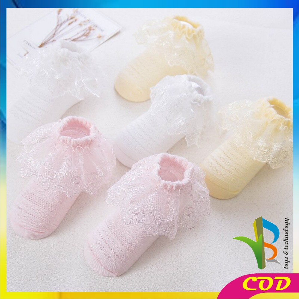 RB-P92 Kaos Kaki Renda Anak Perempuan Kids Socks Pakaian Bayi Kaos Kaki Bayi Ala Putri Bahan Katun