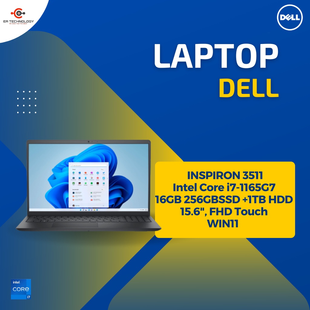 DELL INSPIRON 3511 Intel Core i7 1165G7 16GB 256GB SSD + 1TB HDD 15,6" FHD Touch Windows 11 Home