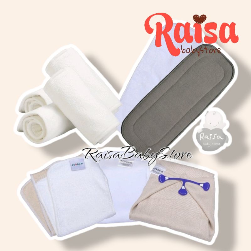 Insert Clodi Babyland Ecobum Little Hippo Insert Bamboo Combo Hemp Muslin Birdy Prefold Ecobum