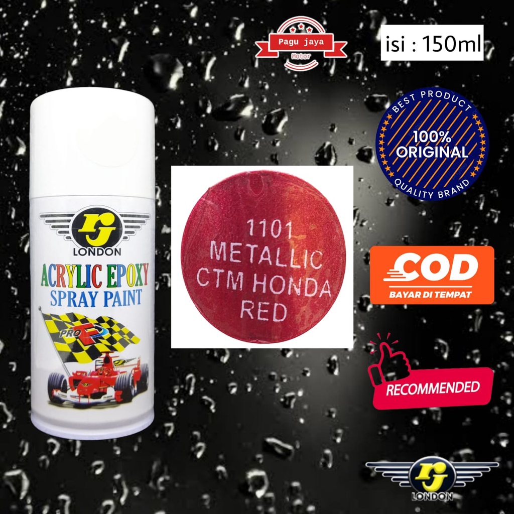 Pilok pilox aerosol warna merah metalic honda red 150cc RJ LONDON cat semprot spray paint untuk motor mobil velg helm besi kayu plastik