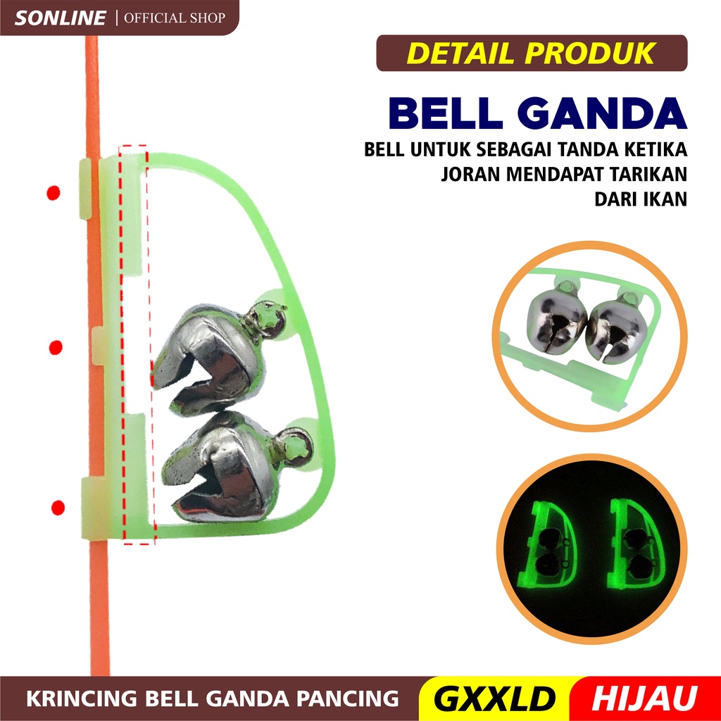 SONLINE Bel Joran Kerincingan Jepit dengan Drat Loceng Double Terlaris GXXLD