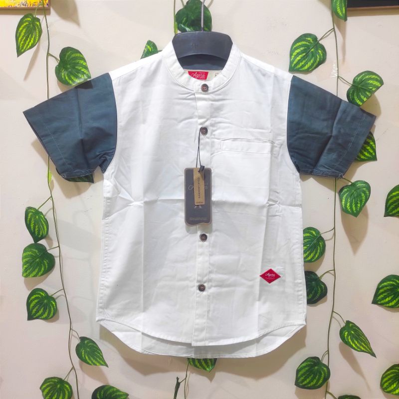 BAJU KEMEJA KOK KEMKO ANAK LENGAN PENDEK KOMBINAS COTTON TWILLI ORIGINAL AGERA JUNIOR 3