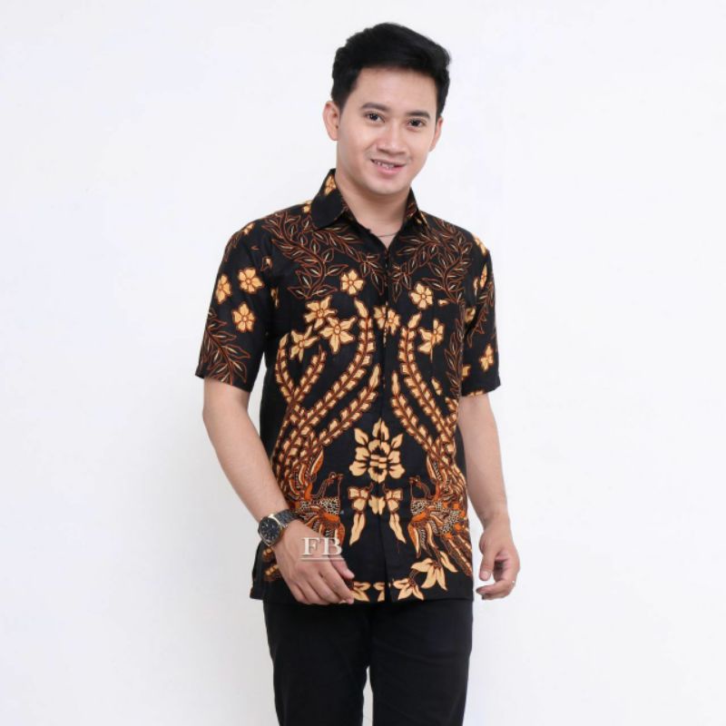 Kemeja Batik Pria Lengan Pendek Casual Termurah M L XL