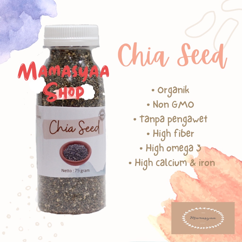 

Black Chia Seed Organic Premium Quality Grade A / Organik Chia Seed 75 gr