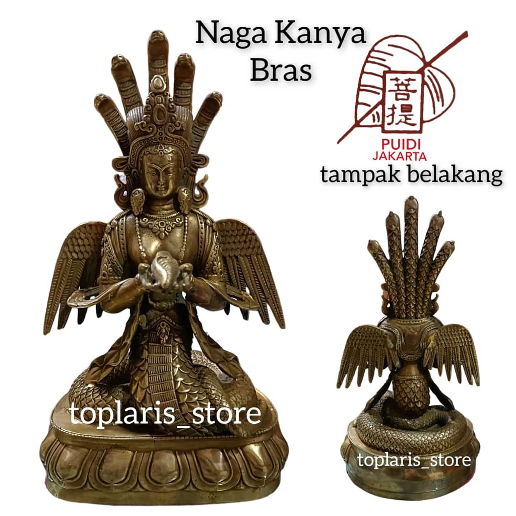 Patung Naga Kanya Tibet Kuningan TPO