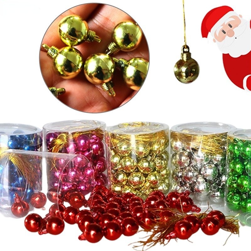 40pcs / Lot Ornamen Bola Gantung Bahan Plastik Untuk Dekorasi Pohon Natal