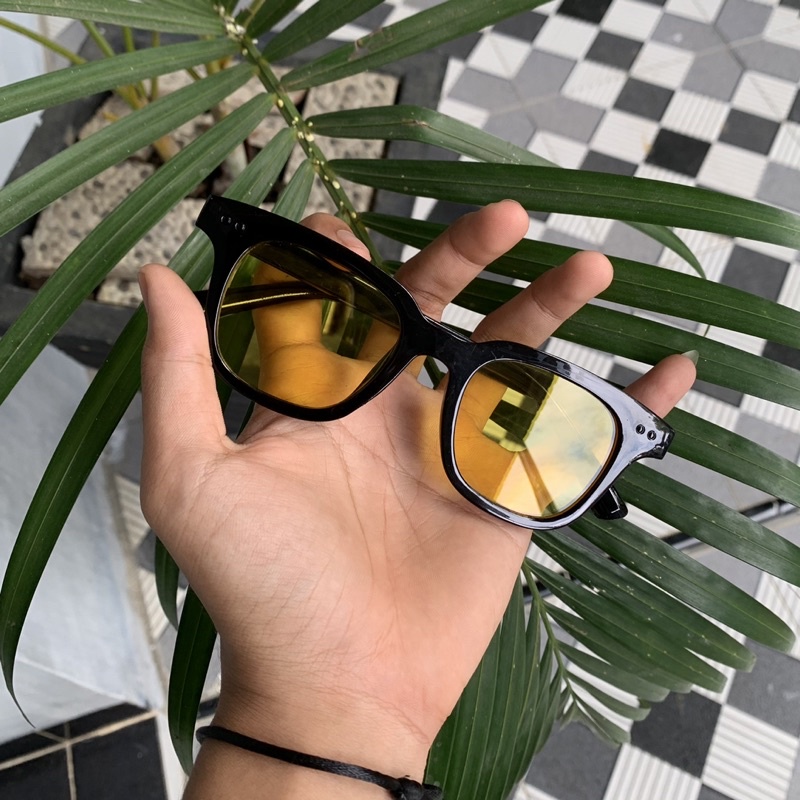 FREE KAIN-KACAMATA VINCENT VINTAGE RETRO YELLOW KUNING