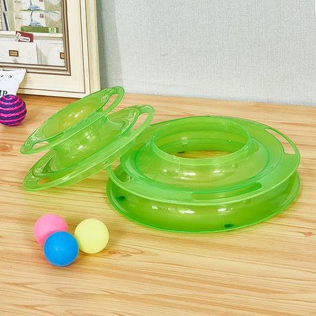 Mainan Kucing Bola Putar - Lucu Interaktif Cat Toys Circular Tower Toy 3 Lapis FEZONE