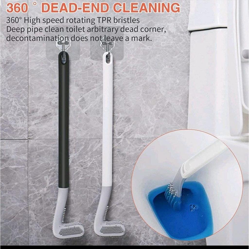 YA 971. Sikat Wc Silikon Pembersih Kamar Mandi Toilet Lengkung Fleksible Bentuk Gagang Golf Toilet Brush Cleaner CloseT tool Kitchen Bathroom