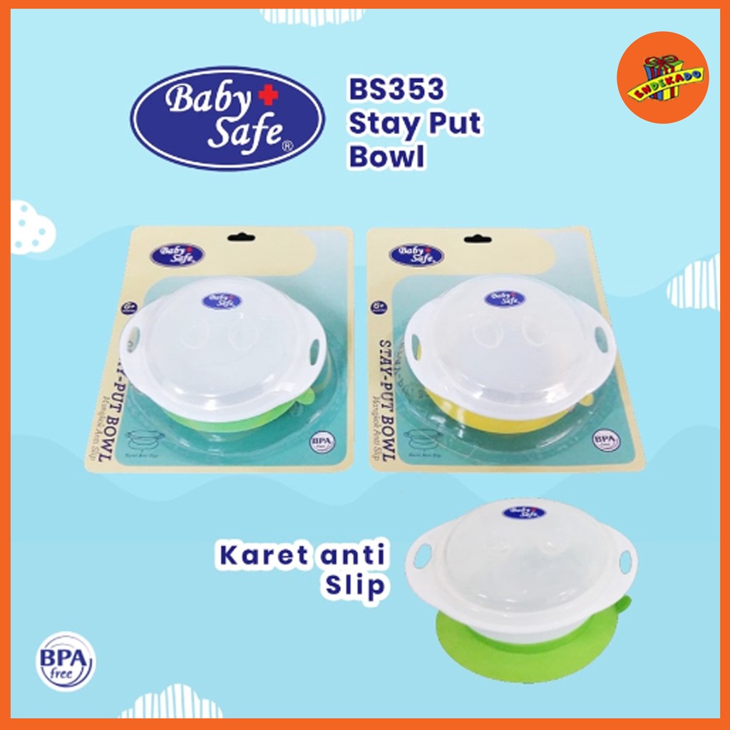 BABYSAFE Stay Put Bowl BS 353 - Mangkok Bayi Anti Slip