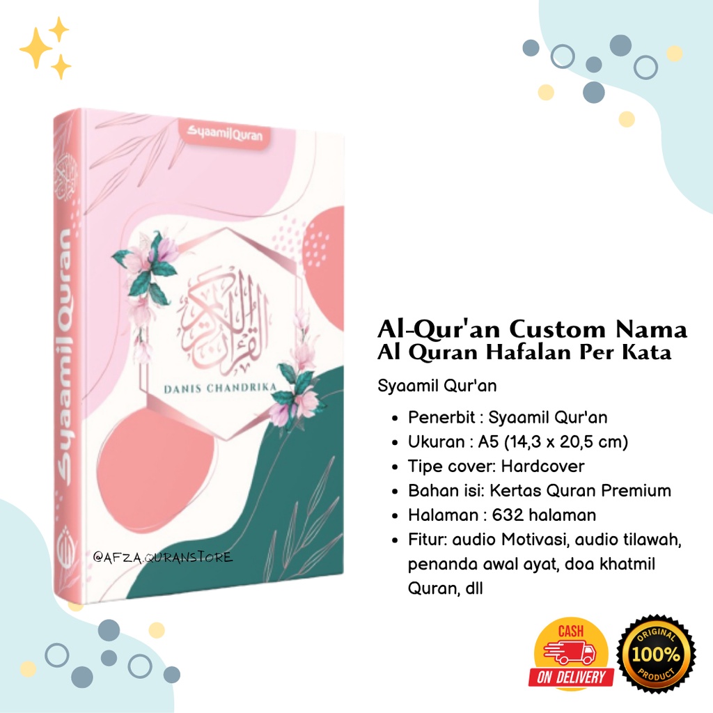 Al Quran Custom Nama Al Quran Wanita Al Quran Floral Series Alquran Terjemah AlQuran Tilawah Al Qura