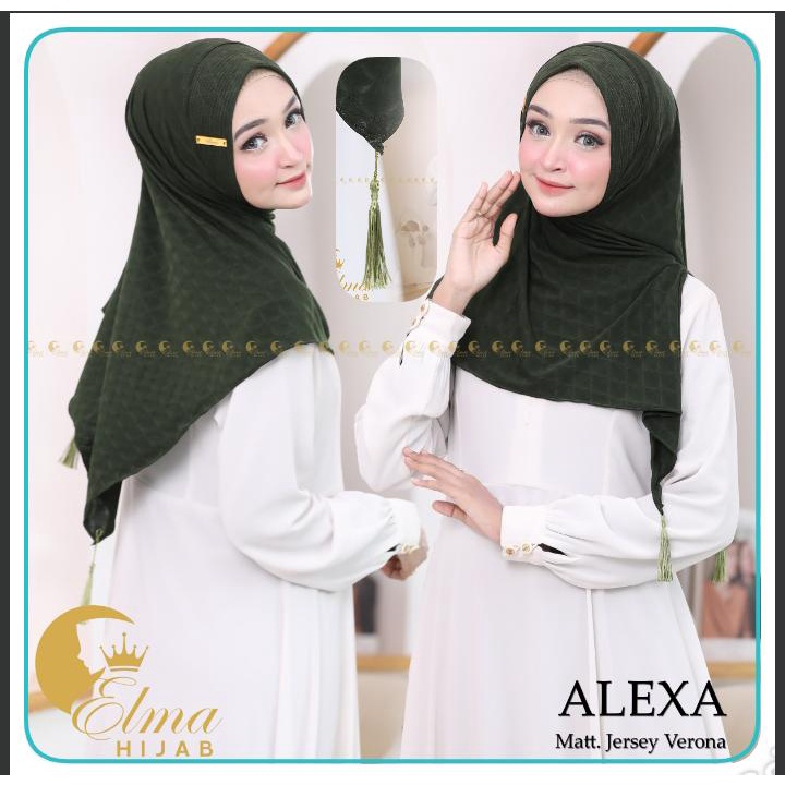 Jilbab Segitiga Instan Alexa pom-pom Bahan Jersey Verona By Elma Hijab