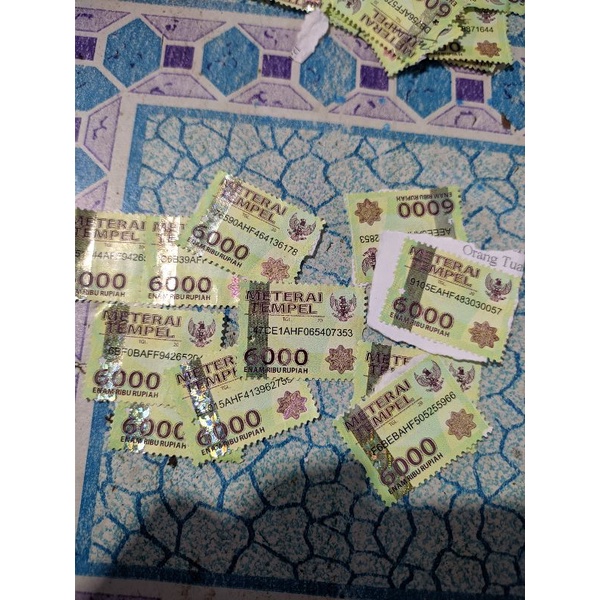 

Materai 6000 bekas bersih bebas coretan