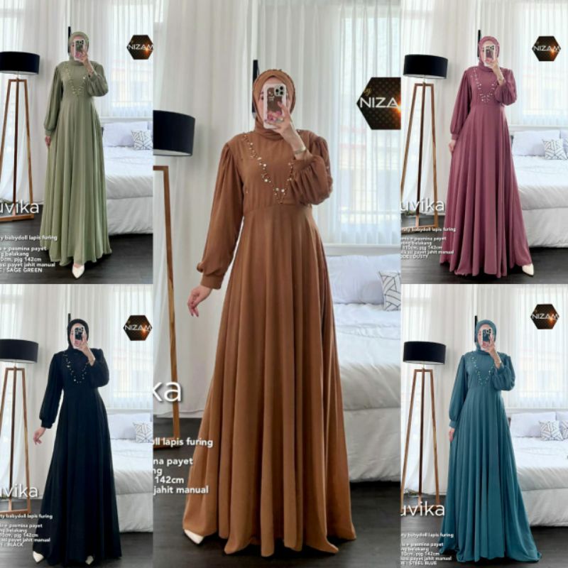 Dress / Dress gamis / gamis+ pasmina payet / Yuvika Dress