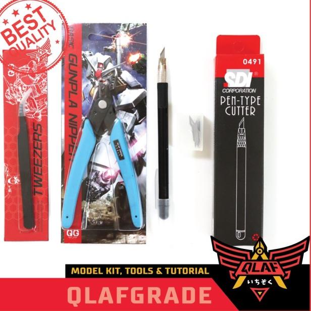 Jual Gunpla Tool Set A ( Pinset / Tweezer , Nipper , Pen Cutter