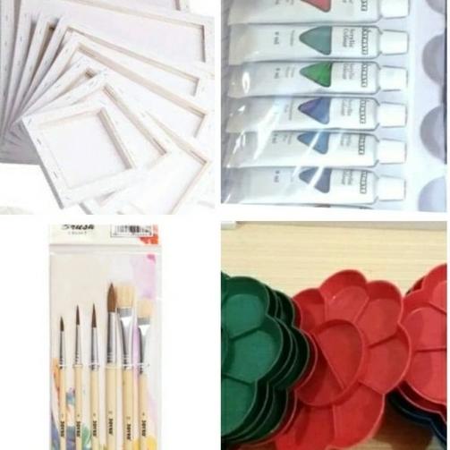 

paket lukis (kanvas 30x40+palet+kuas cat akrilic