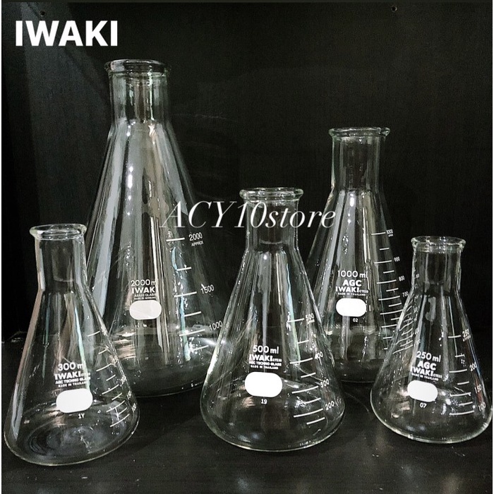 Jual Iwaki Erlenmeyer Flask 250ml 300ml 500ml 1000ml 2000ml Kx255 Perlengkapan Medis 7853