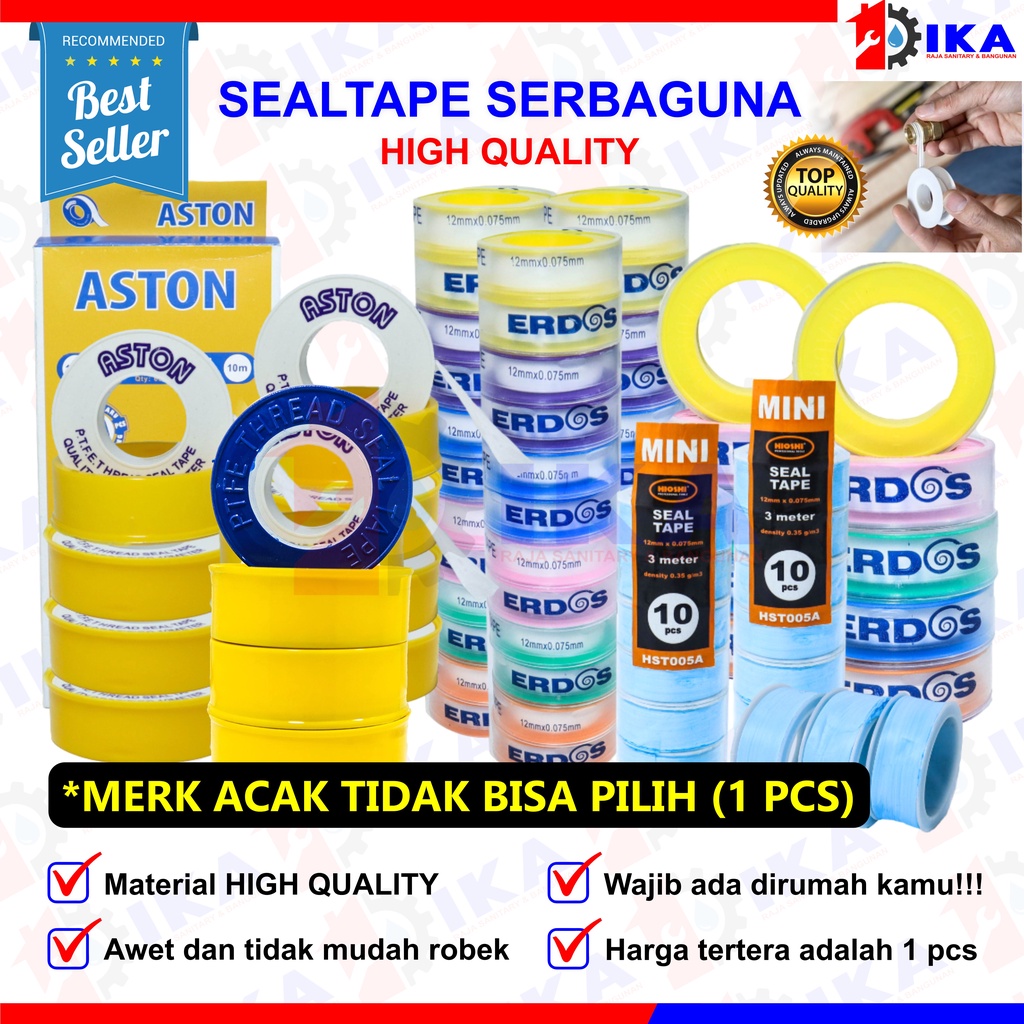 Seal Tape siltip selotip isolatip Sealtape TBA kran pipa 12 mm X 10 m HIGH QUALITY termurah isolasi tebal original