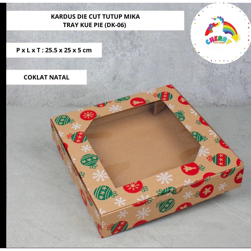 

Kardus Natal Die Cut Mika Kotak 25,5 x 25 x 5cm/Box Natal/hampers natal