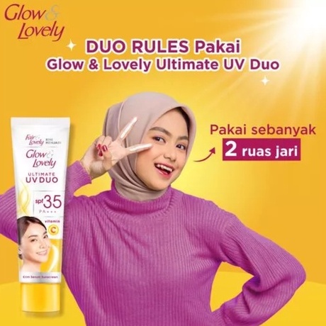 Glow &amp; Lovely UV Krim Vit C &amp; Niacinamide Sunscreen SPF 35 PA+++ 40gr