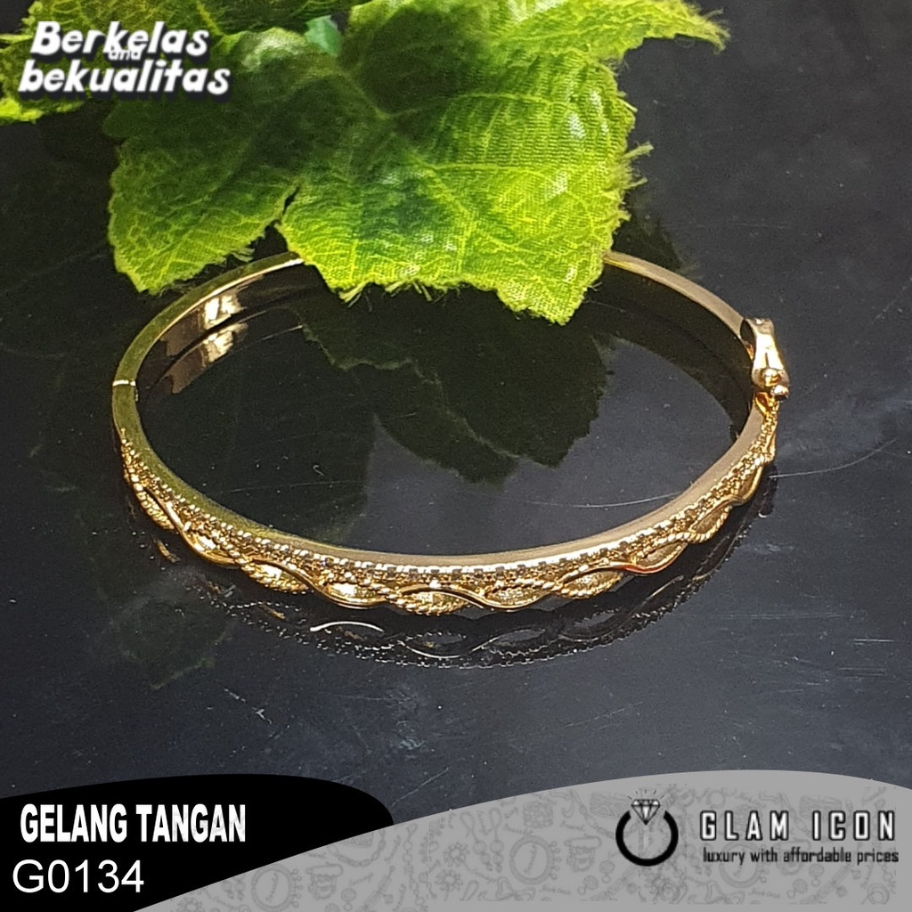 Gelang Bangle Mata Tabur Motif kepang Baris  G0134 GBG