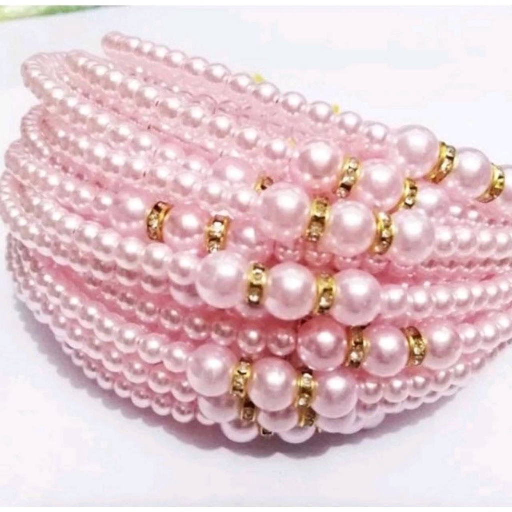 Bando Mutiara Korea / Headband Wanita / Bandana Anak Aksesoris Rambut / Bando Pearl