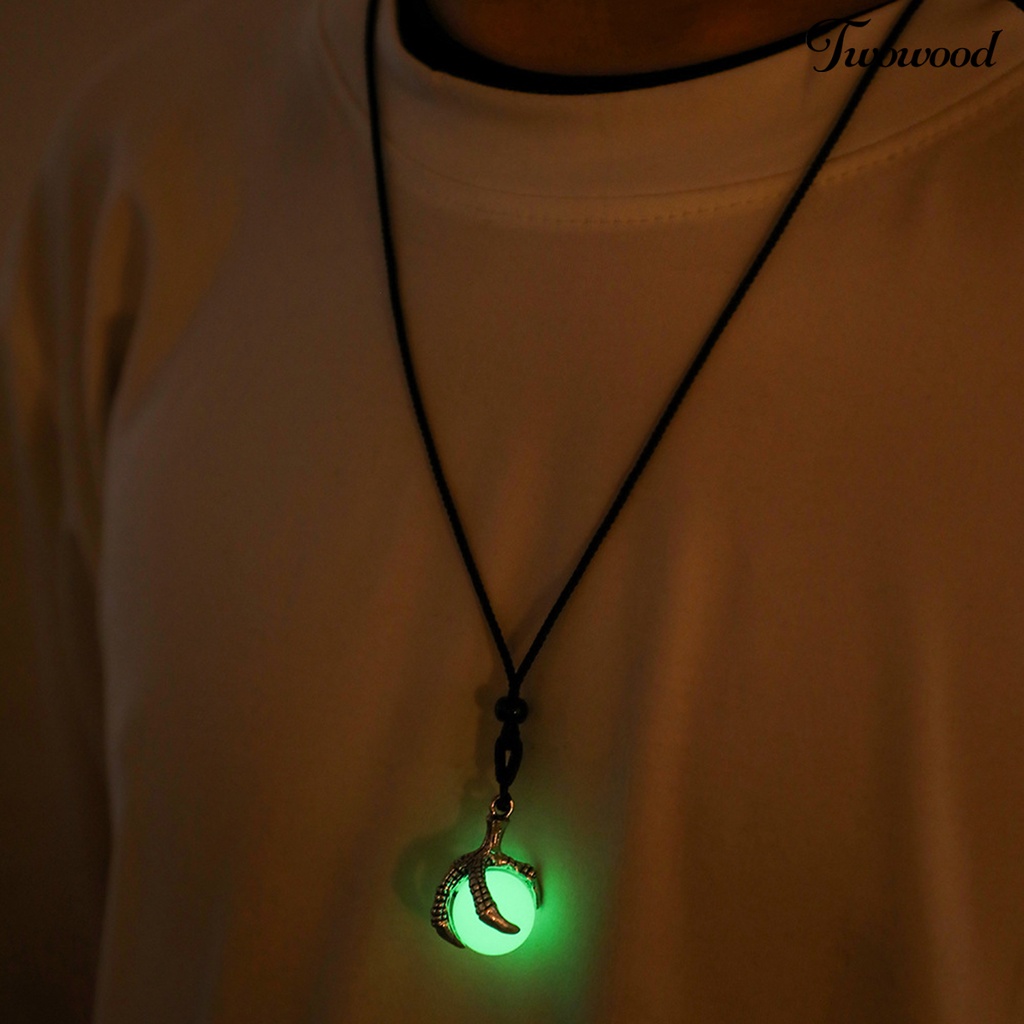 Kalung Desain Cakar Naga Glow in The Dark Gaya Hip Hop Klasik