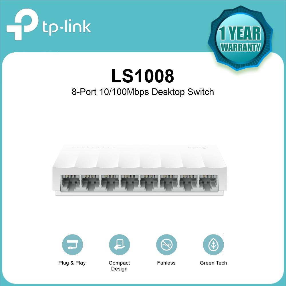 TP-LINK LS1008 8-Port 10/100Mbps Desktop Switch