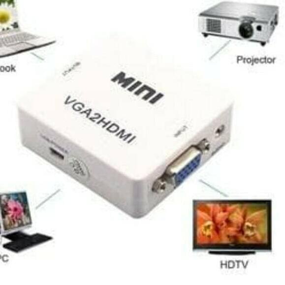 CONVERTER VGA KE HDMI KABEL LAPTOP TO TV FULL HD KONVERTER CABLE