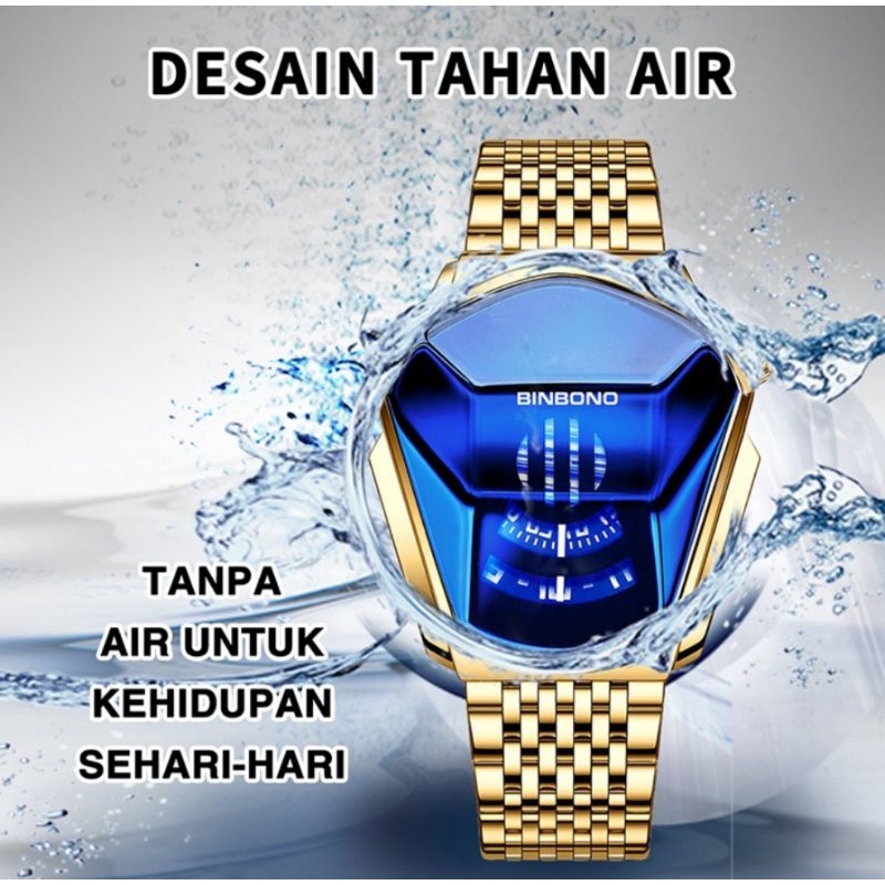 water resist jam tangan pria asli binbond original