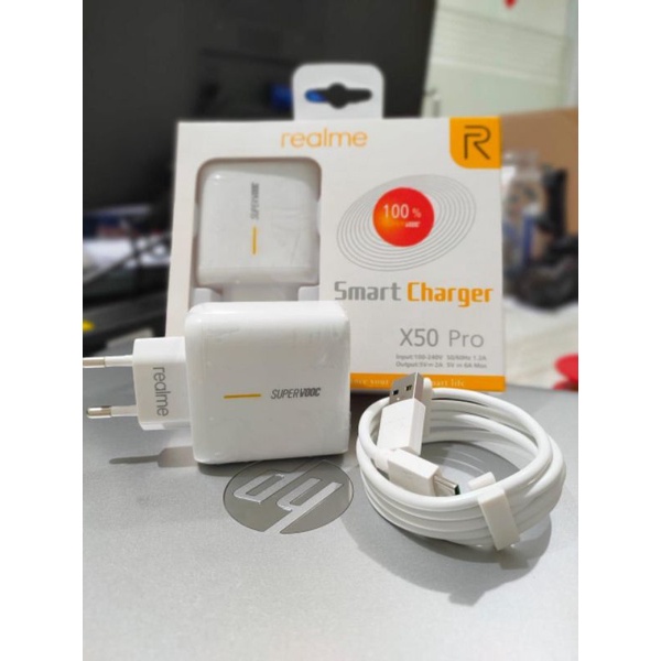 TC CHARGER REALME X50 PRO 65W 1USB MICRO &amp; TIPE C ORIGINAL 100%