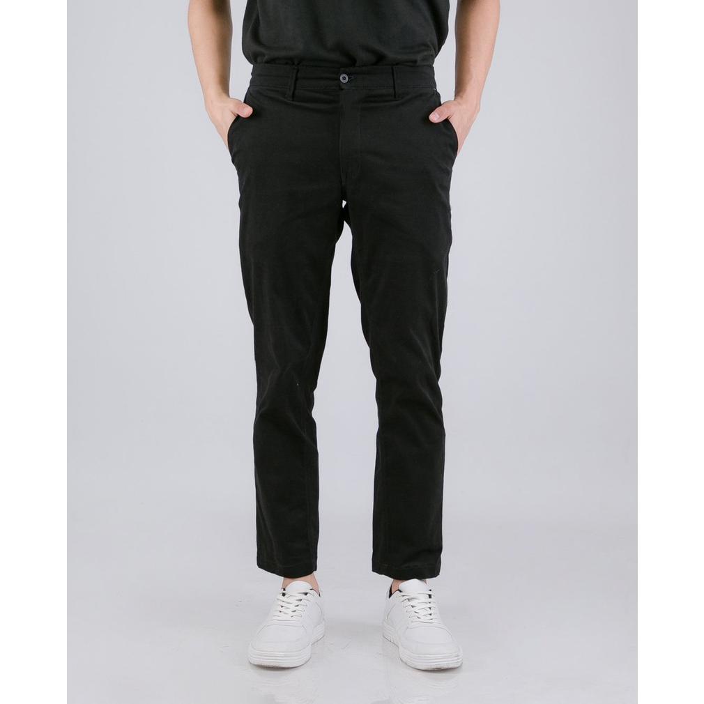 Celana Panjang Pria Chino Modern Chinos Slim Fit Livehaf Tib Long Pants Black