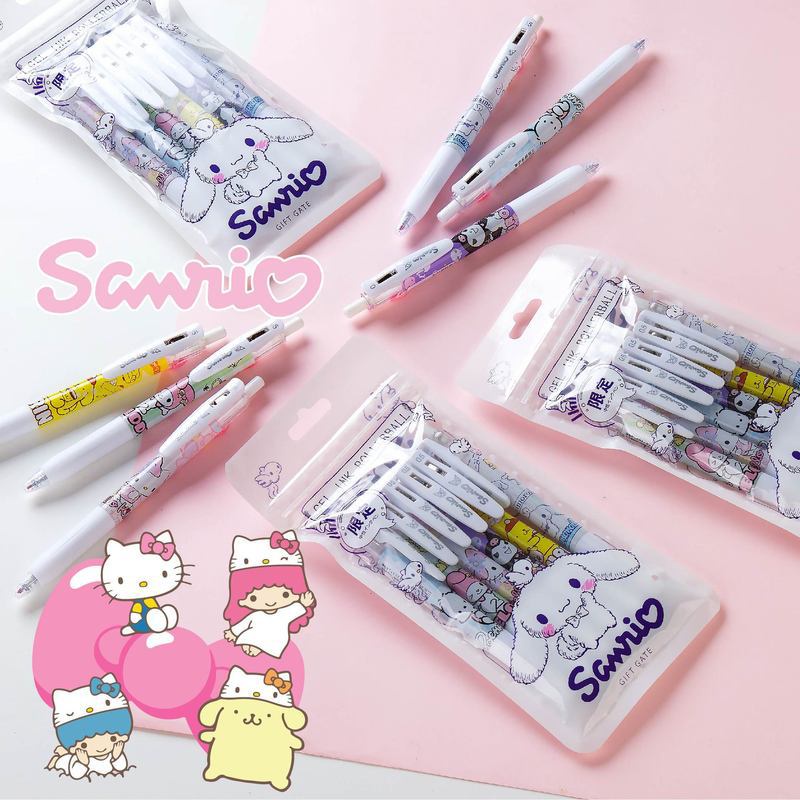 6pcs / Set Pulpen Gel 0.5mm Warna Hitam Untuk Stationery Anak