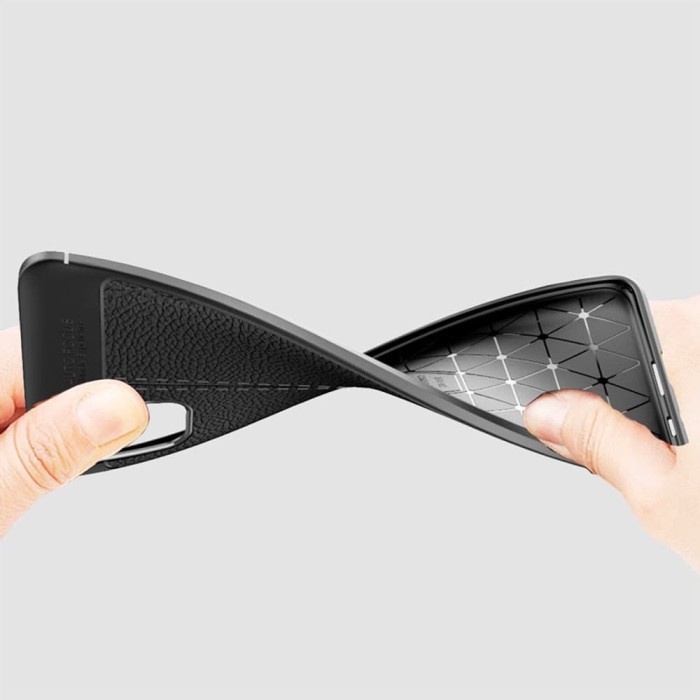 Case Vivo Y16 Softcase Leather + Skin Carbon 3D