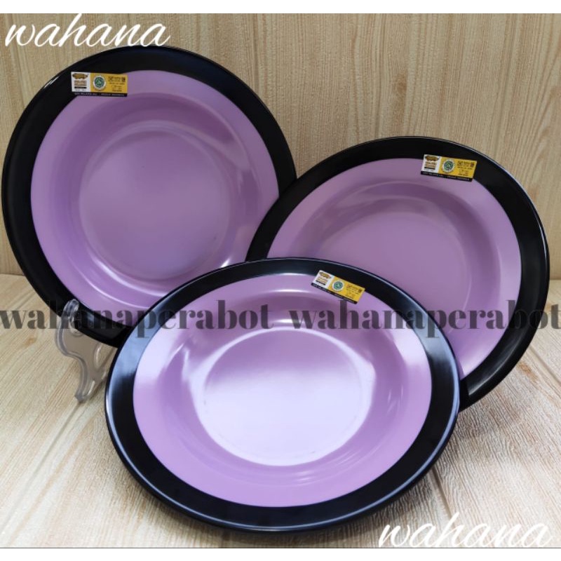 piring makan melmain golden dragon ./piring melamin golden dragon isi 3pcs warna Ungu
