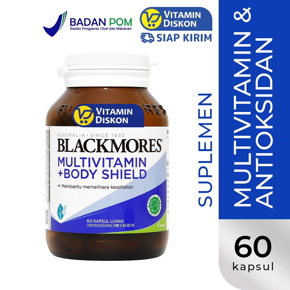 BLACKMORES MULTIVITAMIN PLUS BODY SHIELD 60 SOFT CAPSULE BPOM KALBE